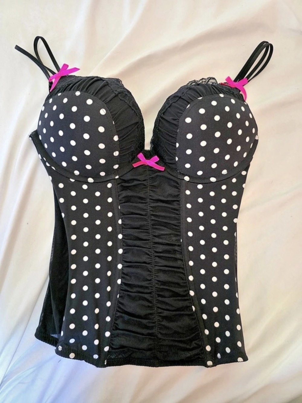 La SENZA Polka Dot Bustier Black